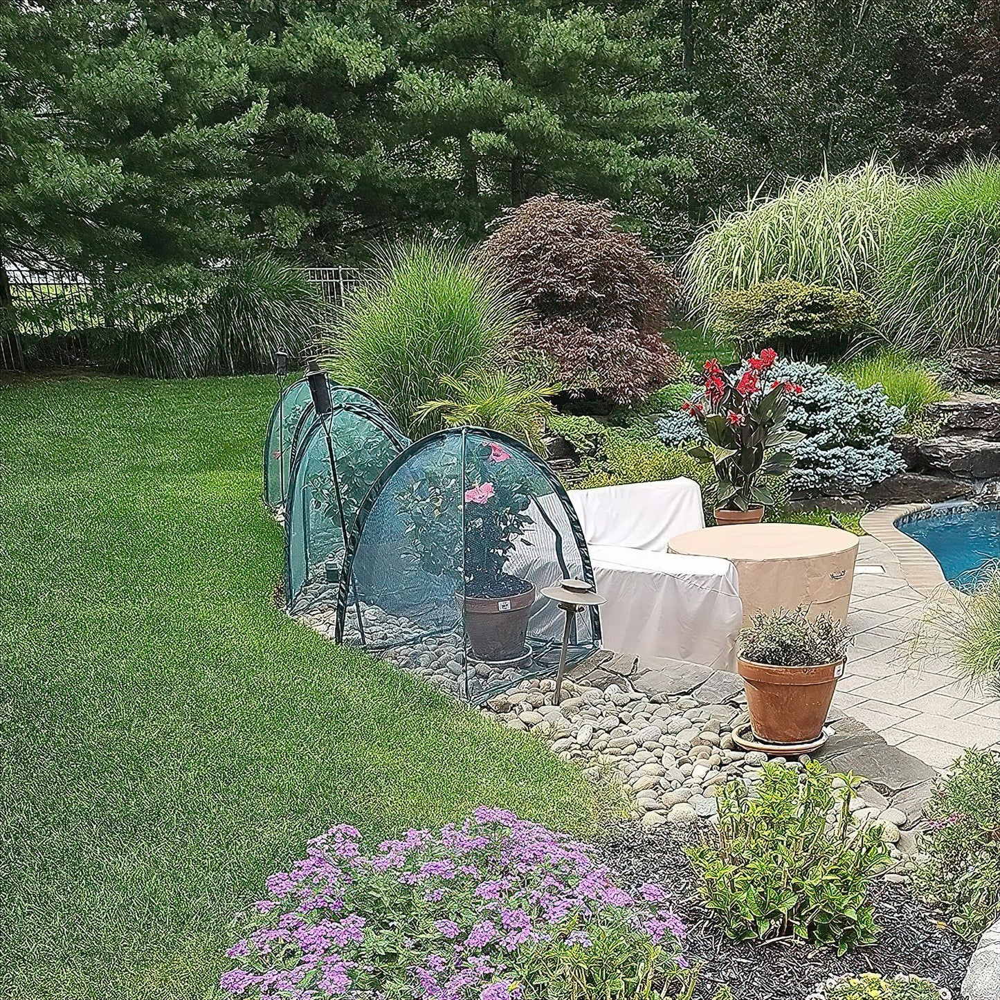 Twin Pack NET Garden Covers - 0.92m2 x 1m High - mazeproducts