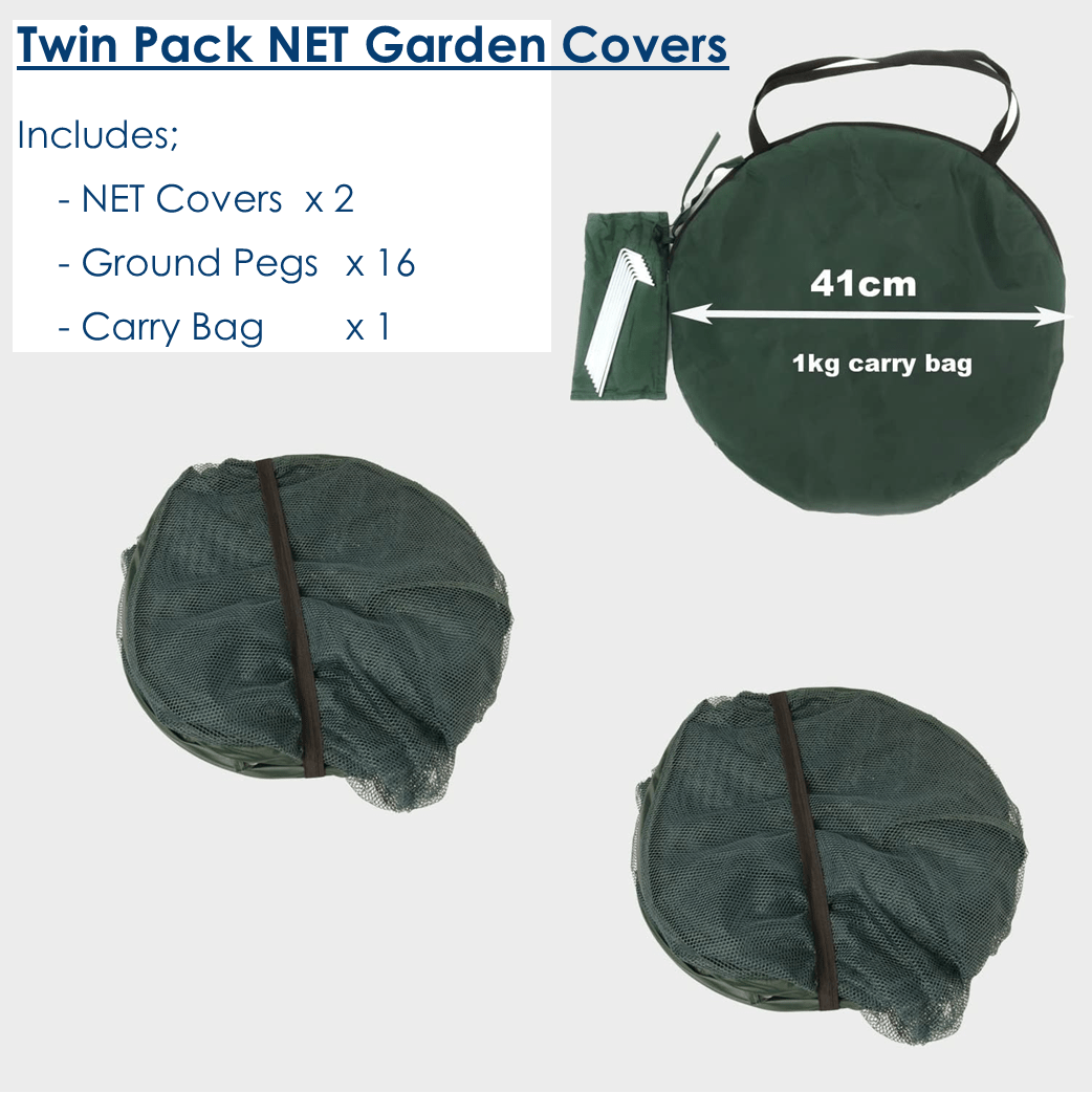Twin Pack NET Garden Covers - 0.92m2 x 1m High - mazeproducts