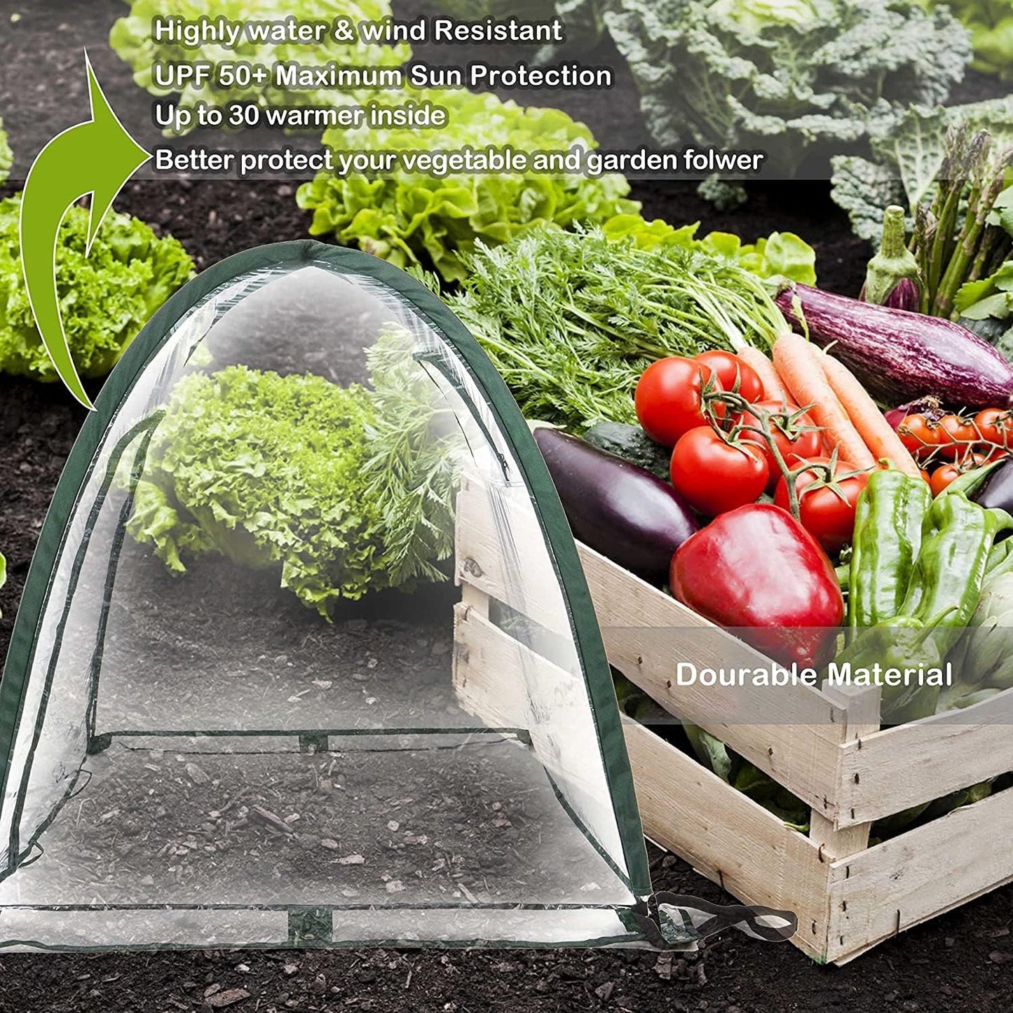 Twin Pack POLY Garden Covers - 0.92m2 x 1m High - mazeproducts