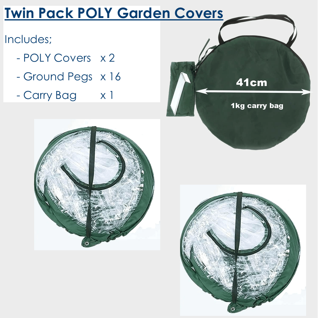 Twin Pack POLY Garden Covers - 0.92m2 x 1m High - mazeproducts