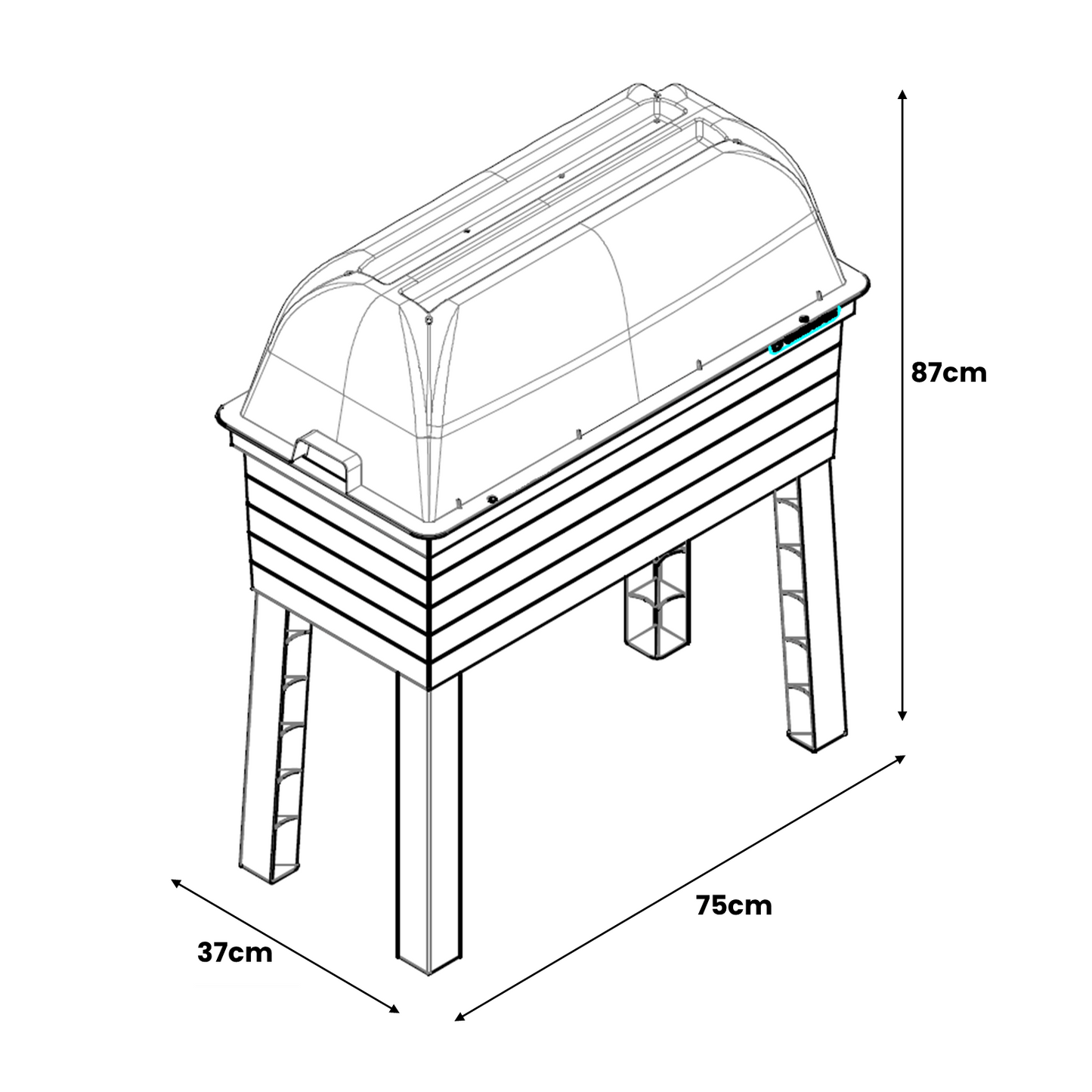 URBAN Raised Planter with Cloche Cover - mazeproducts