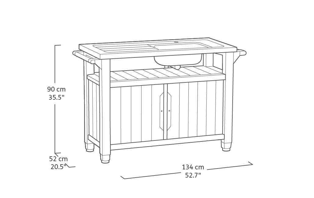 Keter Unity XL BBQ Entertainment Unit with Sink - mazeproducts
