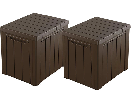 Keter Urban Box - 2 in 1: 113L Storage box / Seat - 2 Pack - mazeproducts