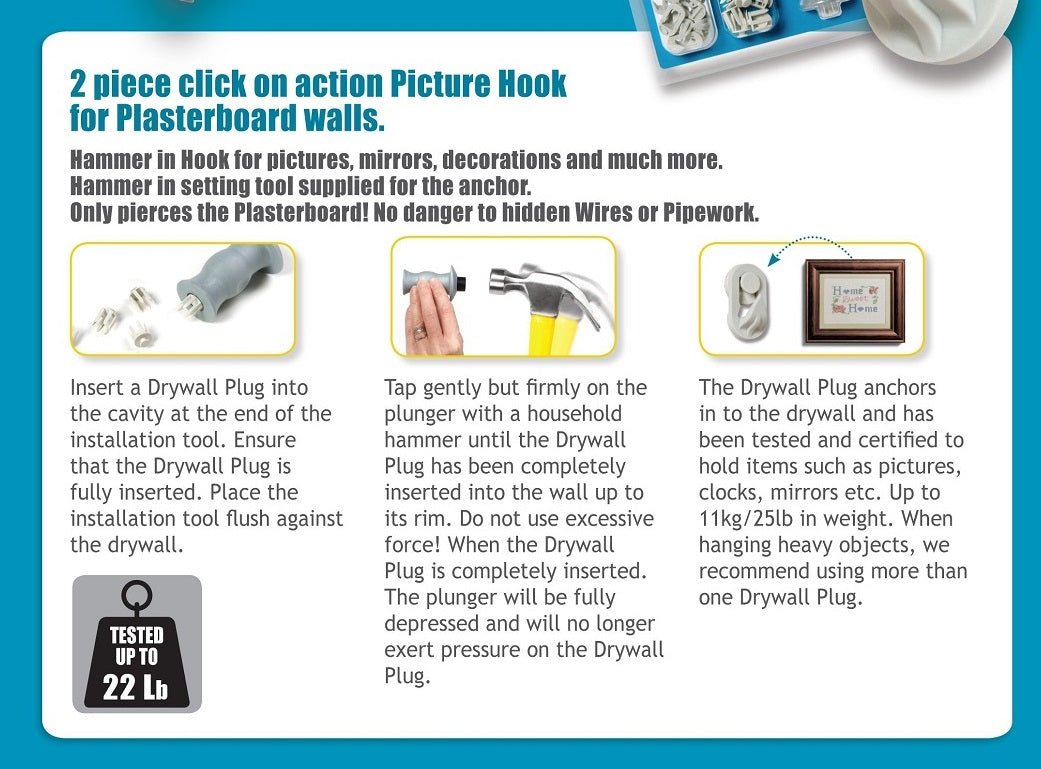 WonderFix Hammer in Hook System Refill Packs (x 4) - mazeproducts