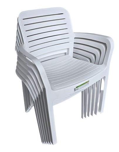 Keter Chloe Dining Chair - White - 6 PACK - mazeproducts