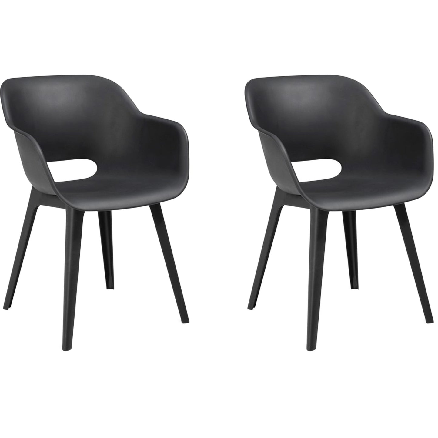 Keter Akola Dining Chair - Graphite - 2 PACK - mazeproducts