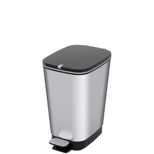 Curver Chic 10L Pedal Bin - Steel Look - mazeproducts