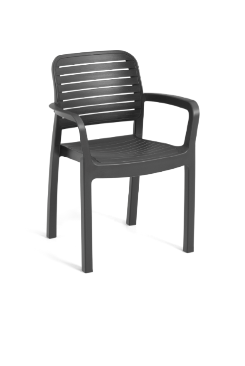 Keter Chloe Dining Chair - Graphite - 6 PACK - mazeproducts