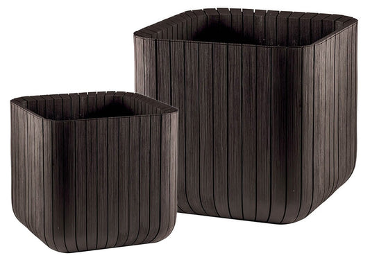 Keter Cube Planter - Set of 2 (S+M) - Brown - mazeproducts
