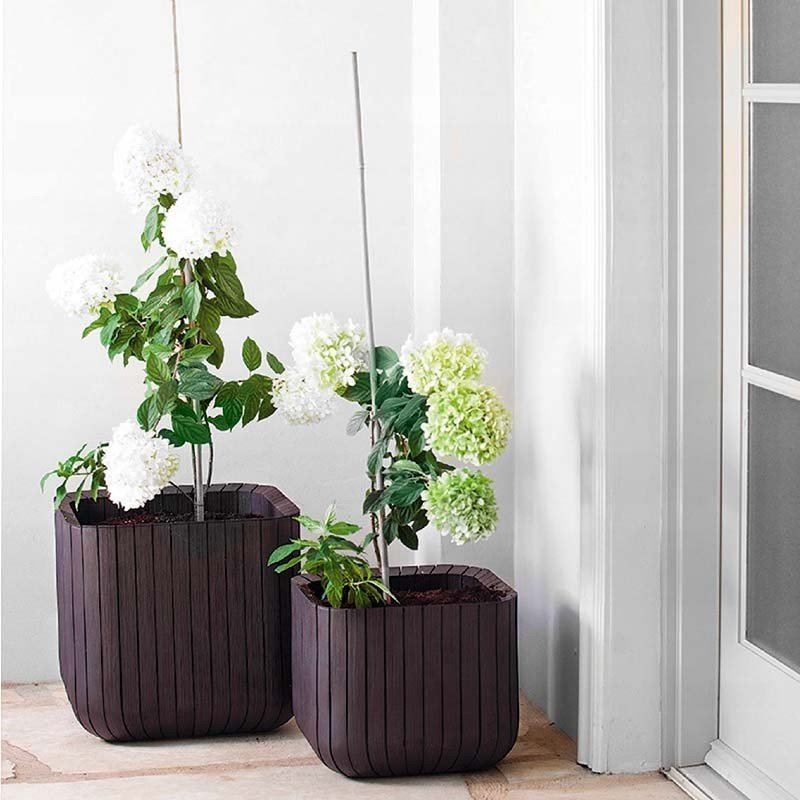 Keter Cube Planter - Brown (Small) - 3 Pack - mazeproducts
