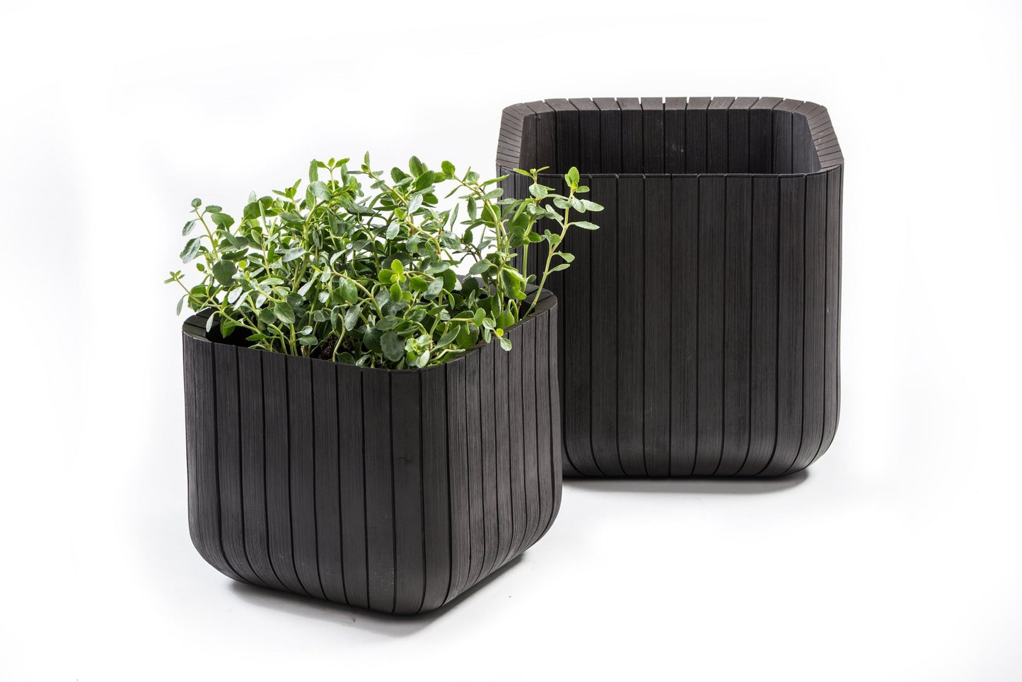 Keter Cube Planter - Brown (Small) - 3 Pack - mazeproducts