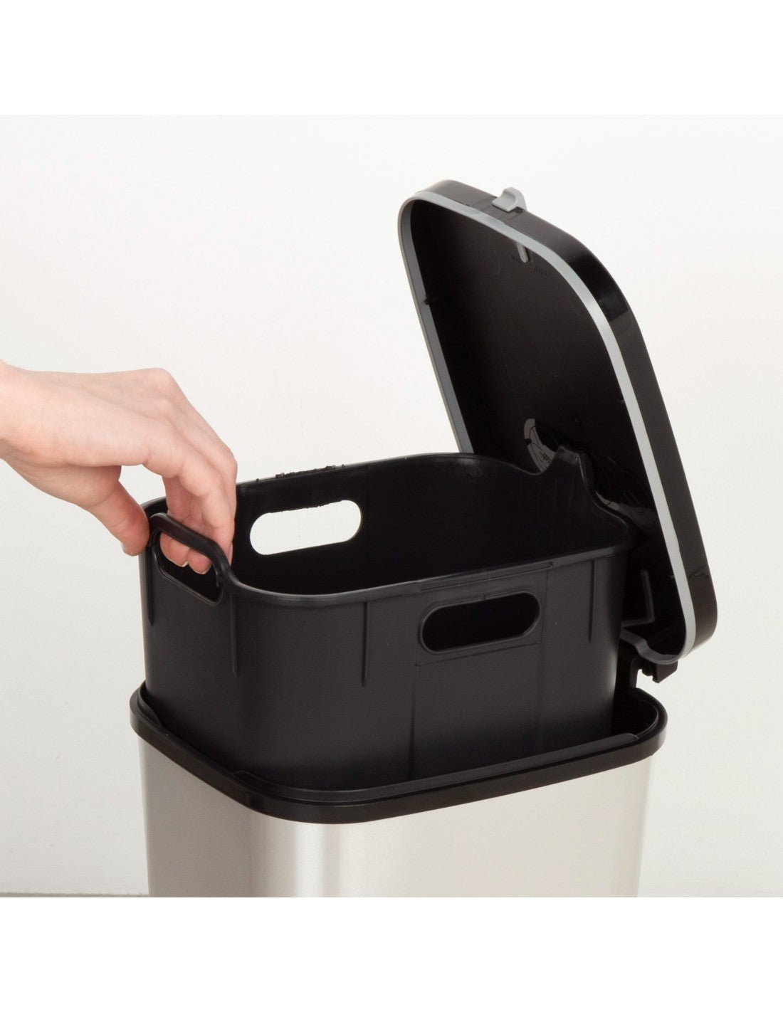 Curver Chic 10L Pedal Bin - Steel Look - mazeproducts