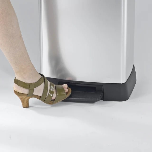 Curver Rectangular Pedal Bin – 50L – Steel Look - mazeproducts