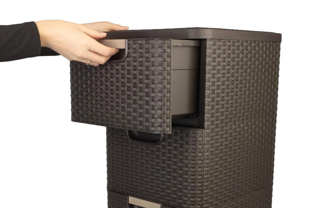 Curver Style Storage 3 Drawer Set - Brown (14L) - mazeproducts
