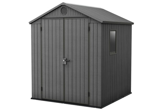 Keter Darwin 6x6 Garden Shed - Grey (1.9 x 1.8m) - mazeproducts