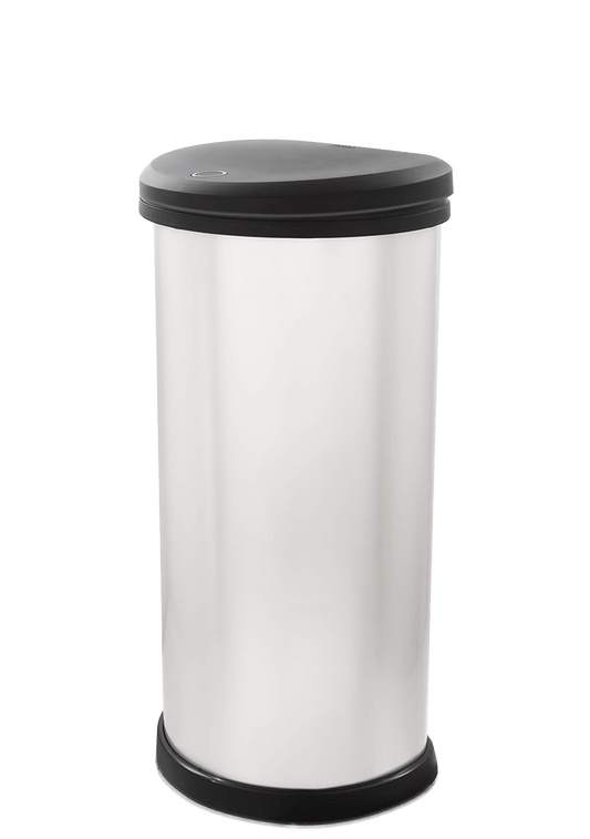 Curver Deco Touch Bin - 40L - Steel Look - mazeproducts
