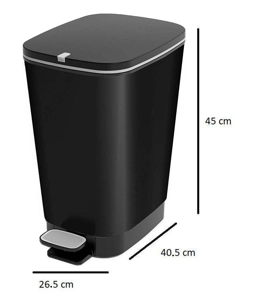 Curver Chic 35L Pedal Bin - Black - mazeproducts