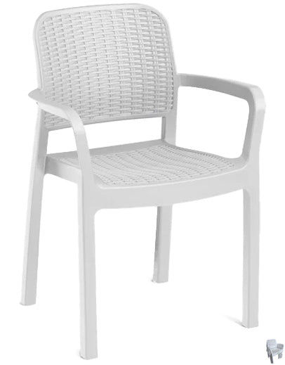 Keter Bella Dining Chair - White - 6 PACK - mazeproducts