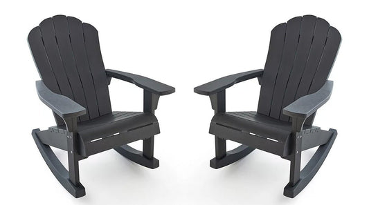 Keter Everest Rocking Adirondack Chair - Graphite - 2 PACK - mazeproducts