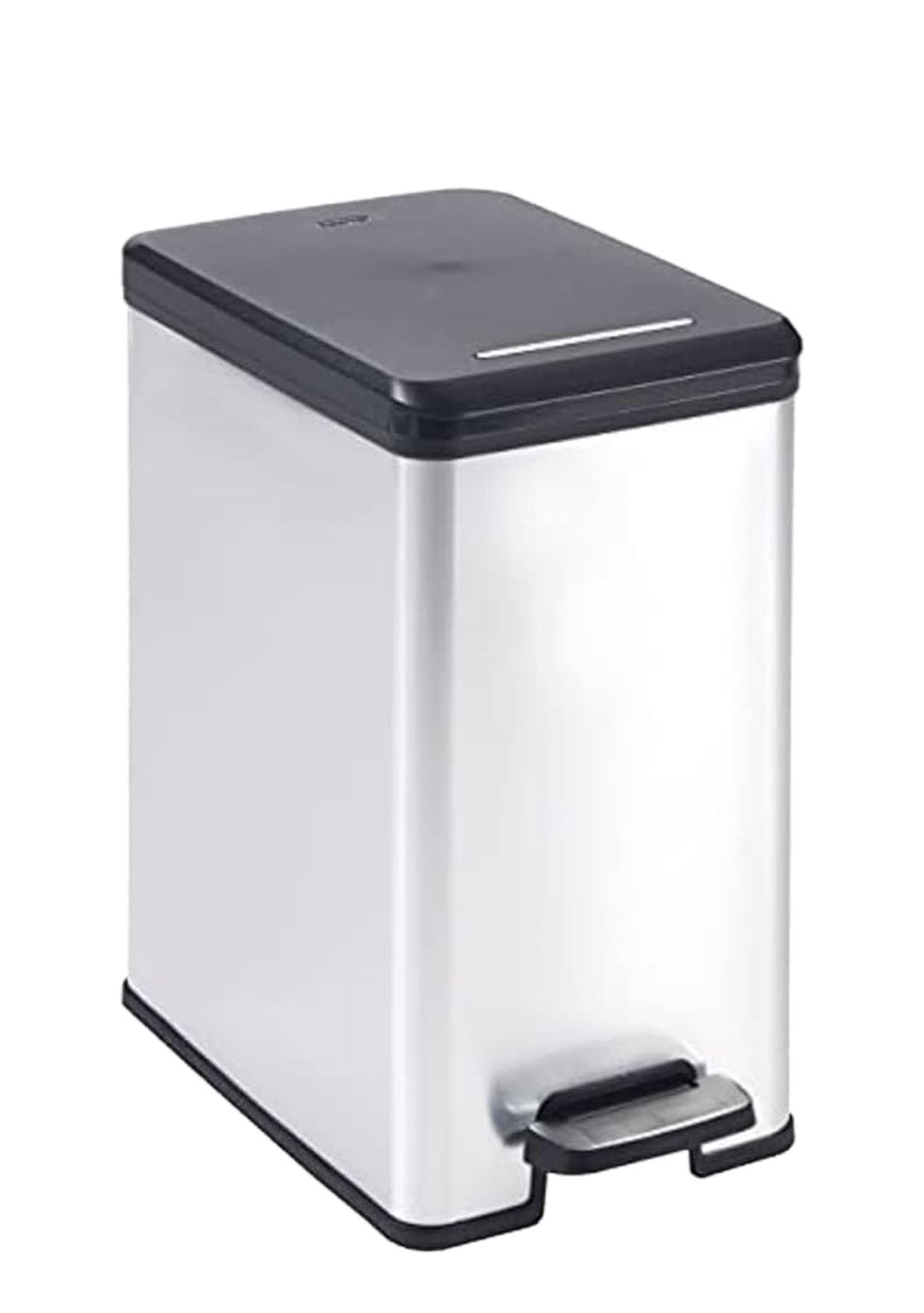 Curver Deco Slim Pedal Bin – 25L – Silver - mazeproducts