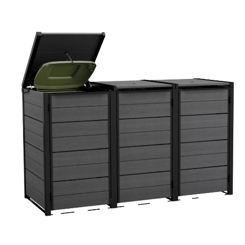 Keter Hideaway - 3 Bin (Grey) - mazeproducts
