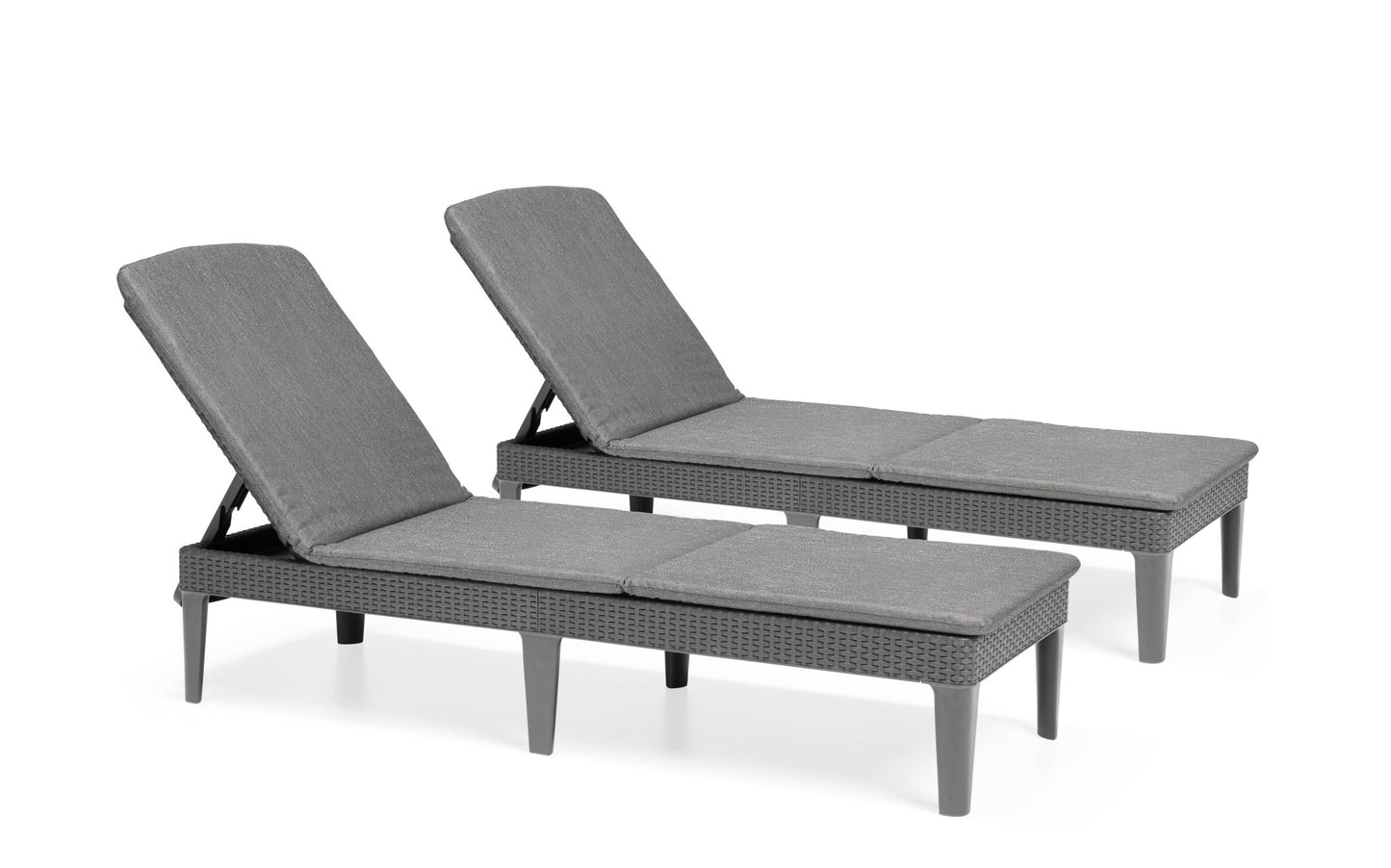 Keter Jaipur Outdoor Sun Lounger with Cushion - 2 Pack - mazeproducts