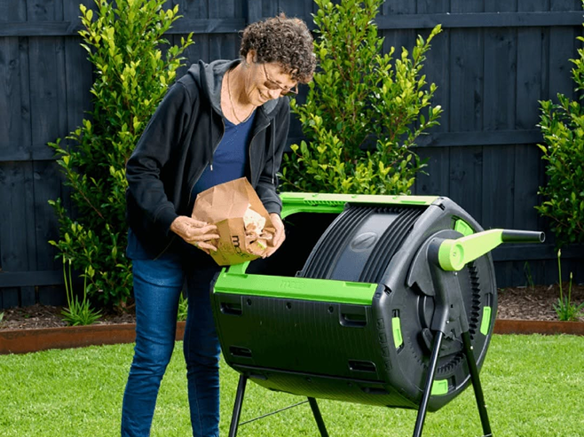 Composter in use