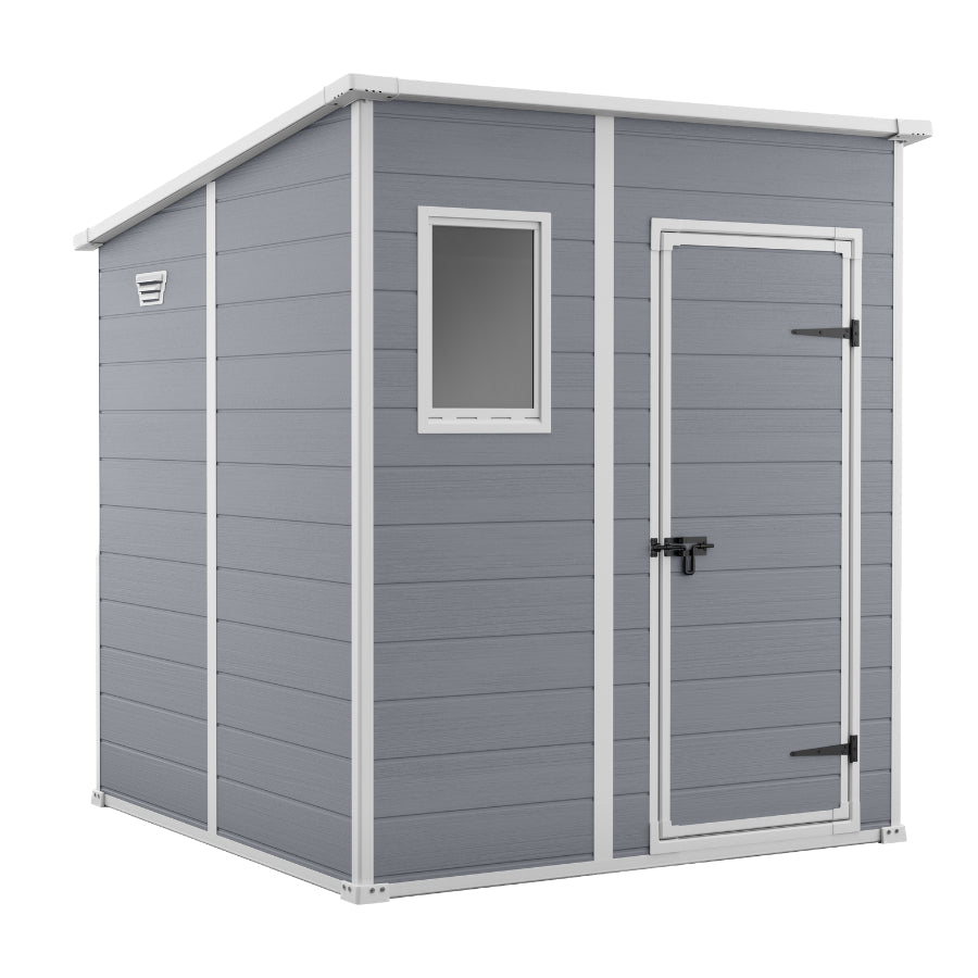PRE ORDER: JAN. - Keter Manor Pent 6x6 Garden Shed - Grey (1.8 x 1.8m) - mazeproducts