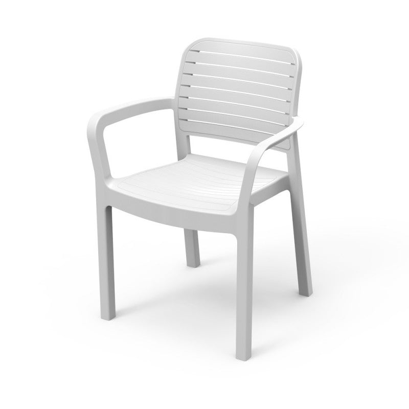 Keter Chloe Dining Chair - White - 6 PACK - mazeproducts