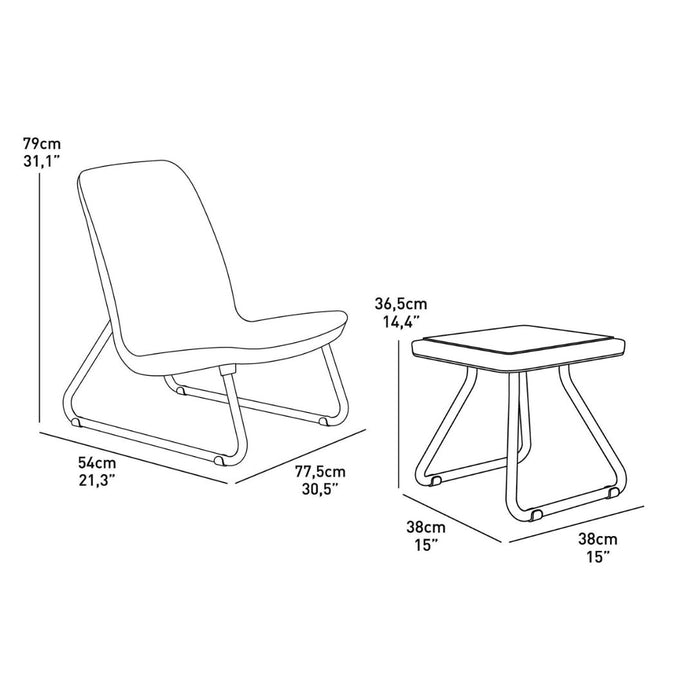 Keter Rio Patio Set with Vigo Storage Side Table - mazeproducts