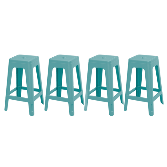 Keter Lucca Indoor/Outdoor Bar Stool - Blue - 4 pack - mazeproducts