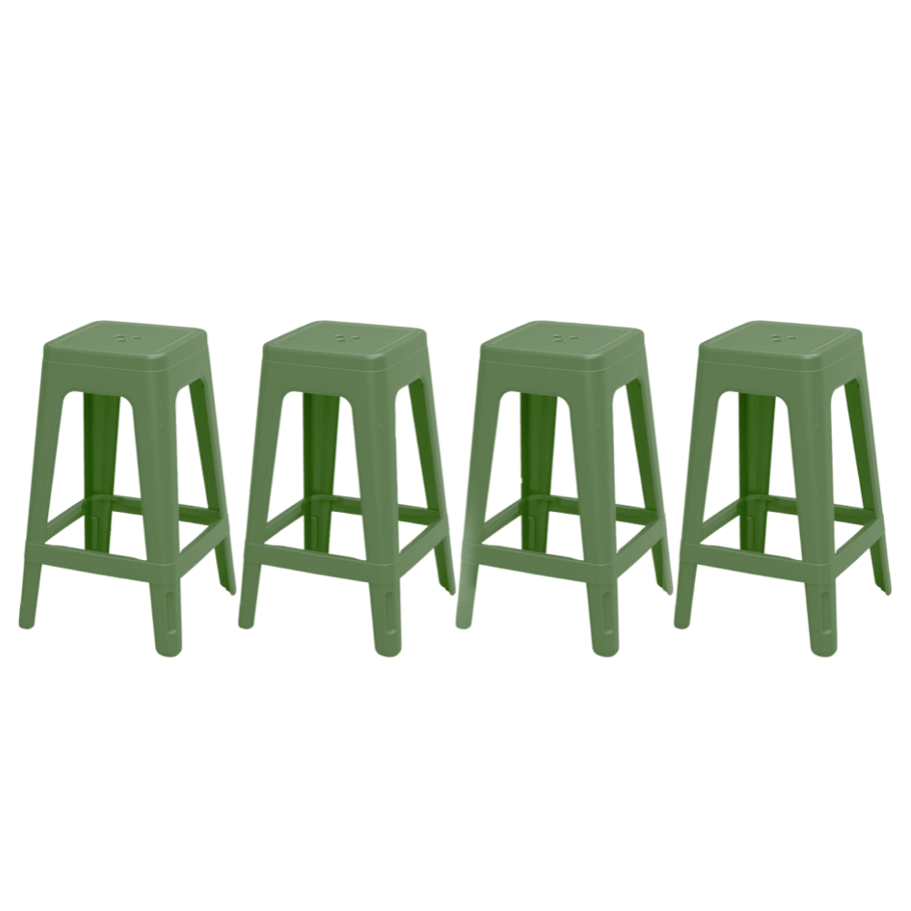 Keter Lucca Indoor/Outdoor Bar Stool - Green - 4 pack - mazeproducts