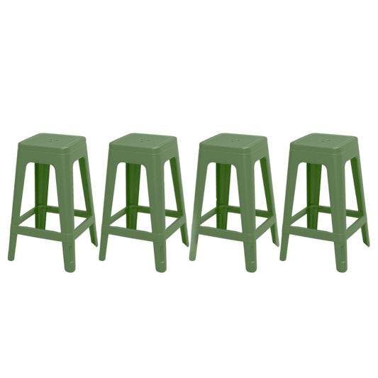 Keter Lucca Indoor/Outdoor Bar Stool - Green - 4 pack - mazeproducts