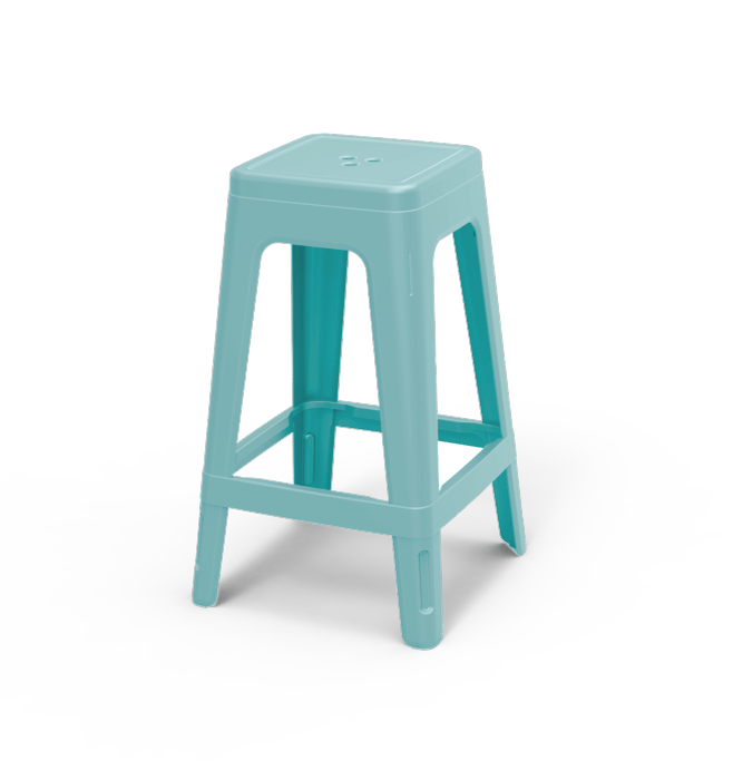 Keter Lucca Indoor/Outdoor Bar Stool - Blue - 4 pack - mazeproducts