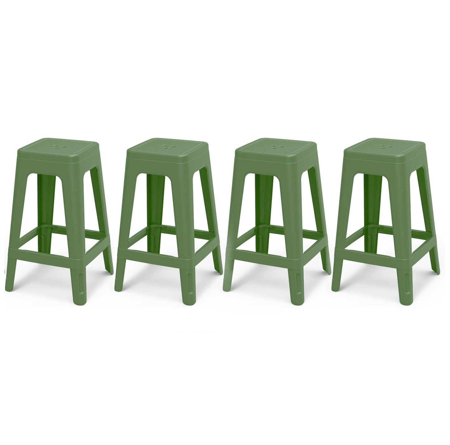 Keter Lucca Indoor/Outdoor Bar Stool - Green - 4 pack - mazeproducts