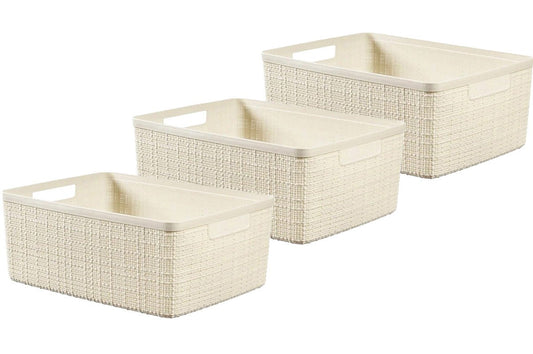 Curver Jute Basket (Medium) - 3 Pack - mazeproducts