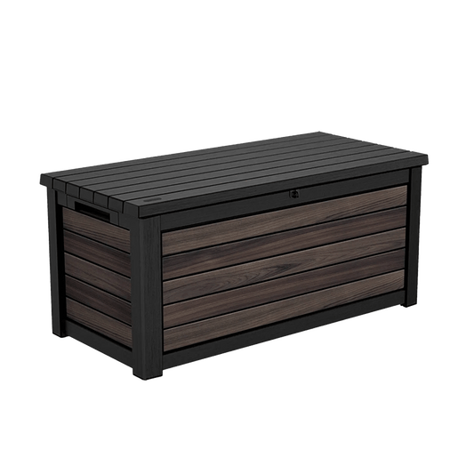Keter Signature 630L Storage Box - Rosewood Look - mazeproducts