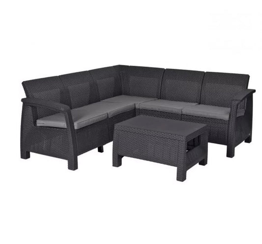 Keter Corfu Corner Lounge Set - mazeproducts