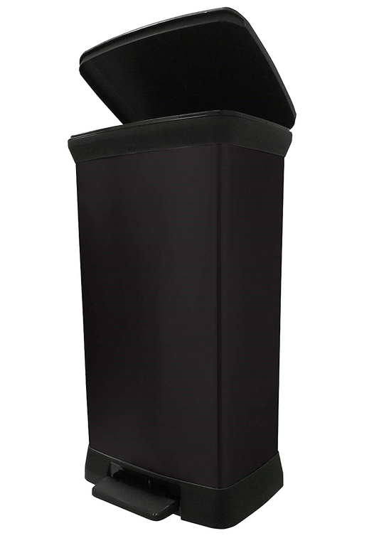 Curver Deco Pedal Bin - 50L - Black - mazeproducts
