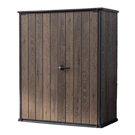 Keter Signature Vertical Shed - Walnut Look - mazeproducts