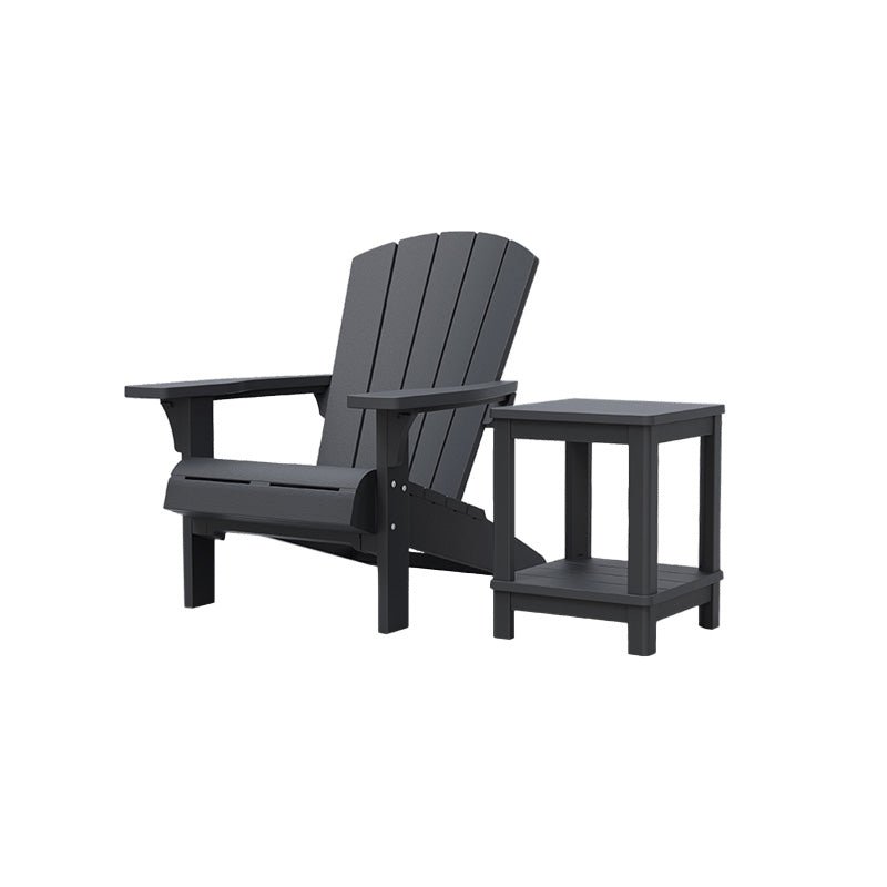 PRE ORDER: NOV. - Keter Troy Adirondack Set with Deluxe Table - Graphite - mazeproducts