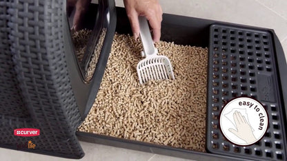 Curver Rattan Style Cat Litter Box - Graphite