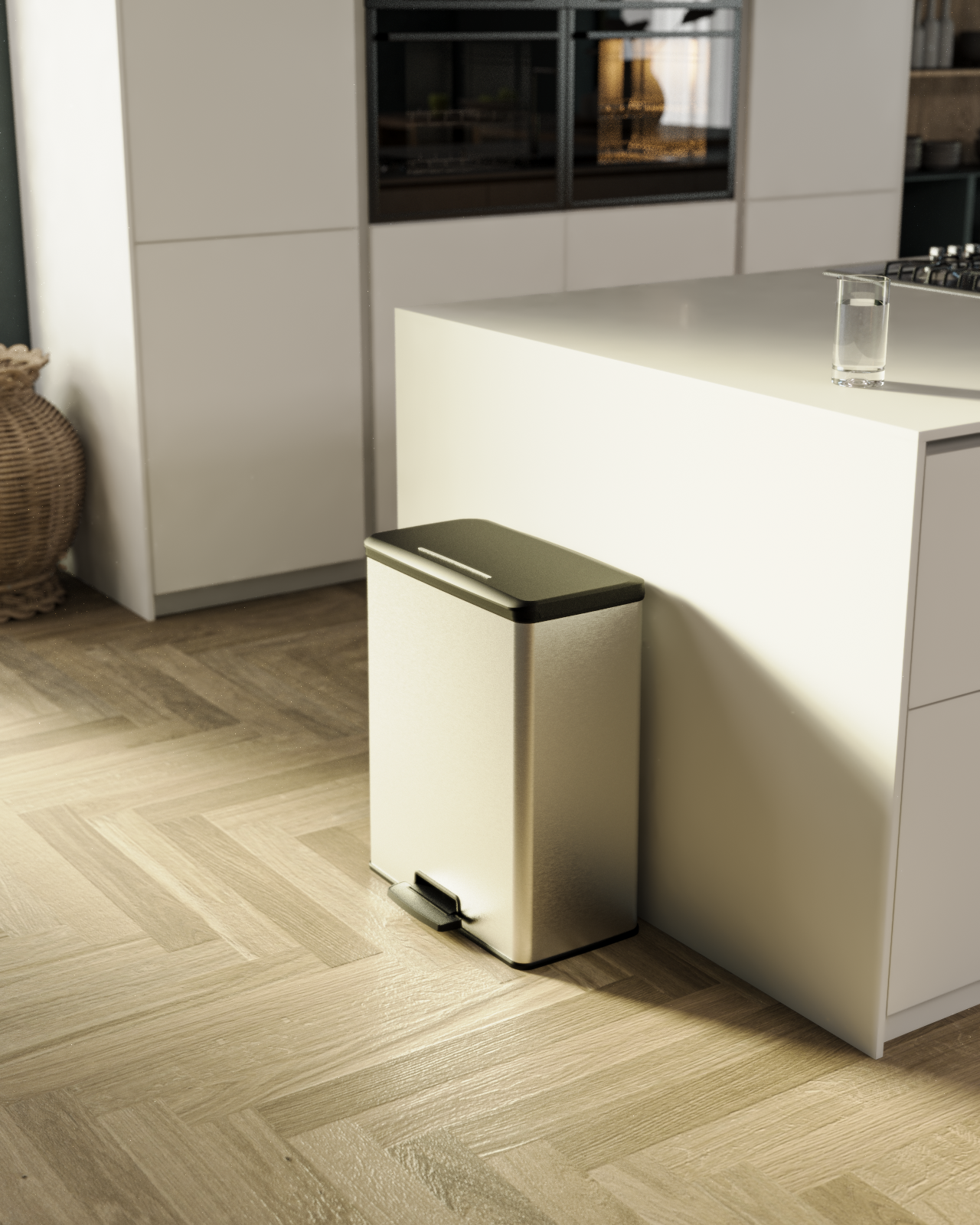 Curver Deco Duo Bin – 2 X 26L – Steel Look