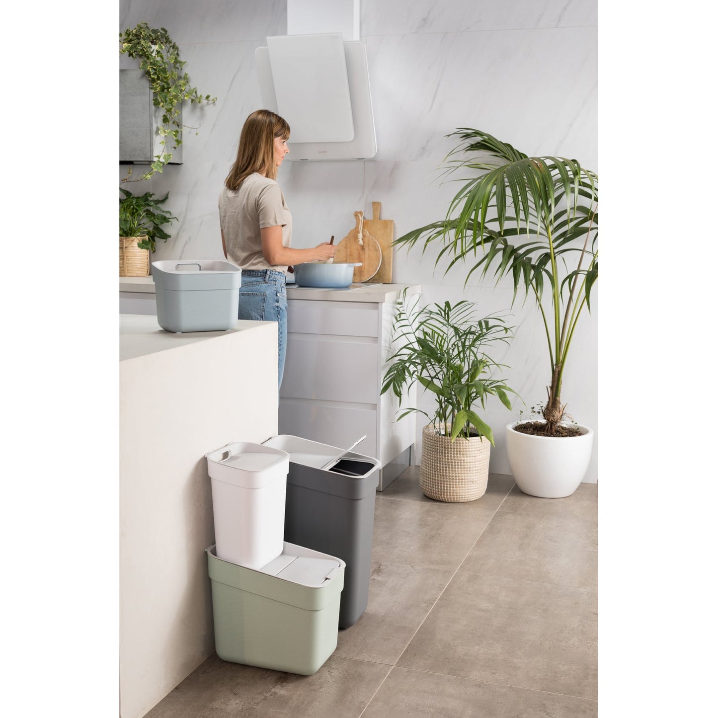 20L Ready to Collect Waste Separation Bin - Green