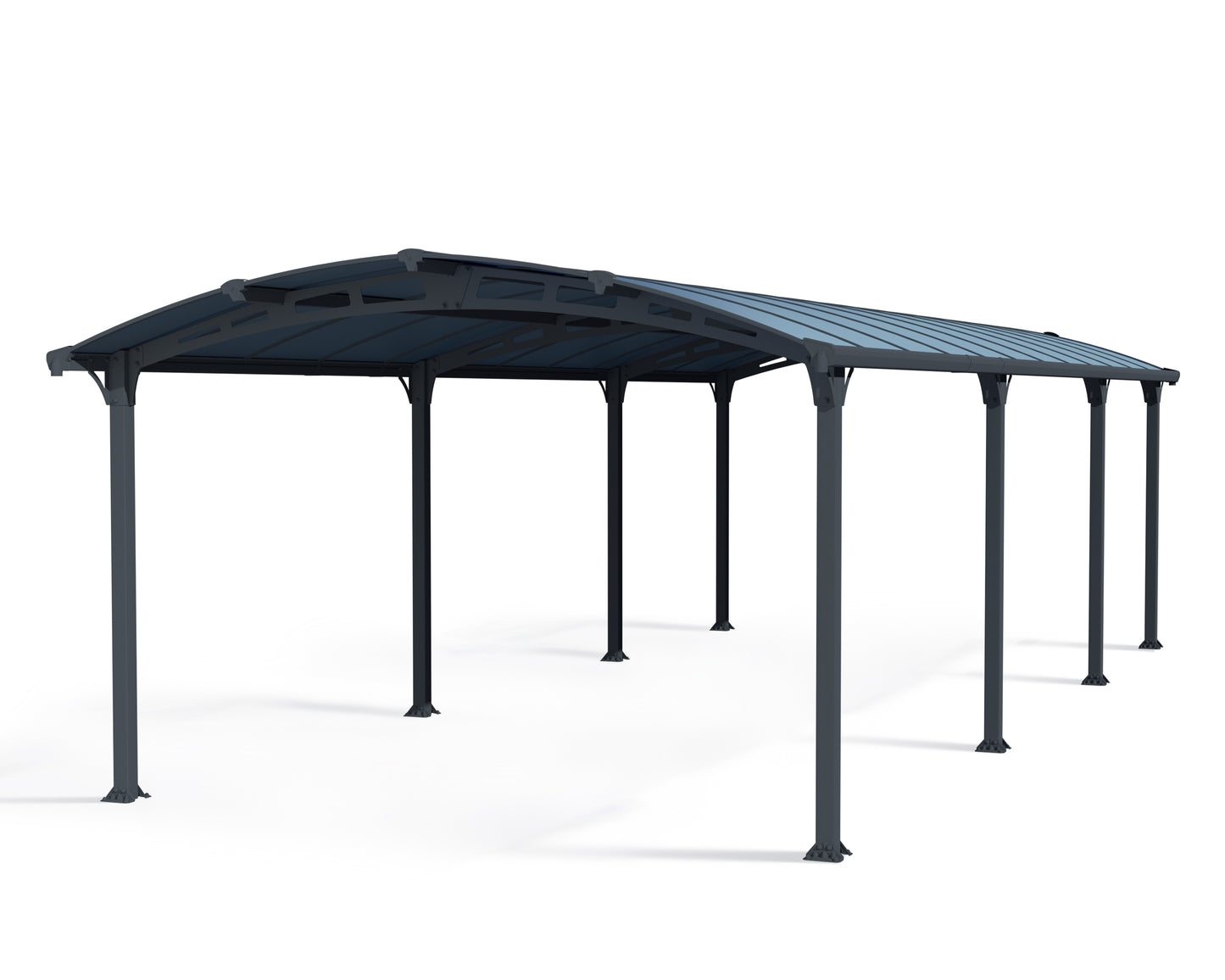 Arcadia Carport 3.6m x 8.6m - Grey Frame With Grey Roof