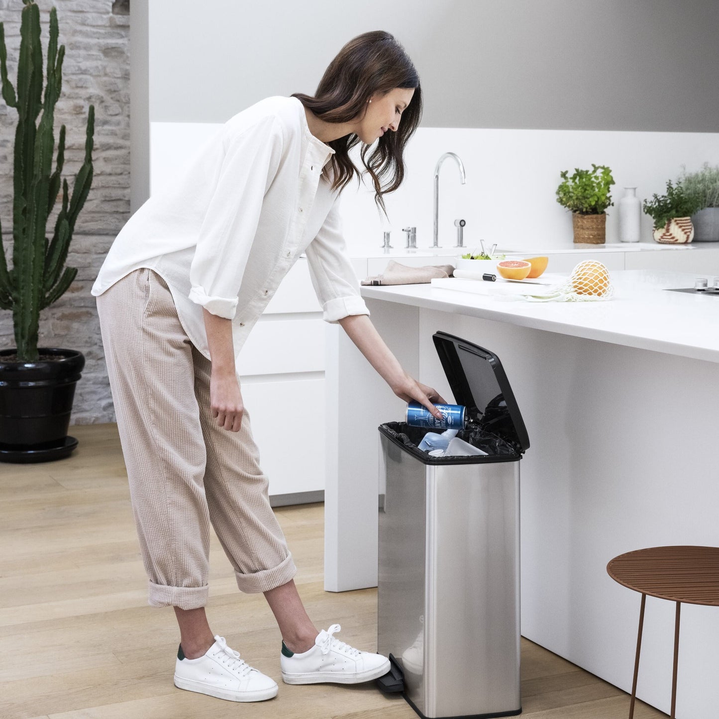 PRE ORDER: OCT. - Curver Deco Pedal Bin - 65L - Steel Look