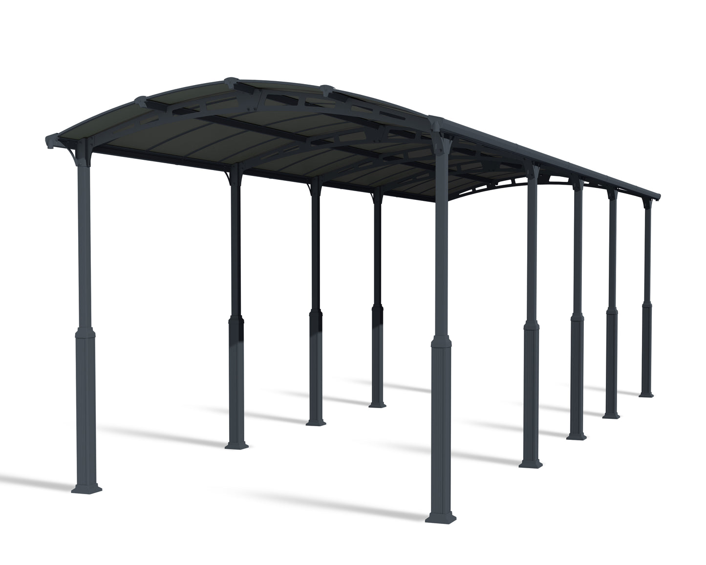 Alpine Carport 3.6m x 10.6m - Grey Frame With Grey Roof