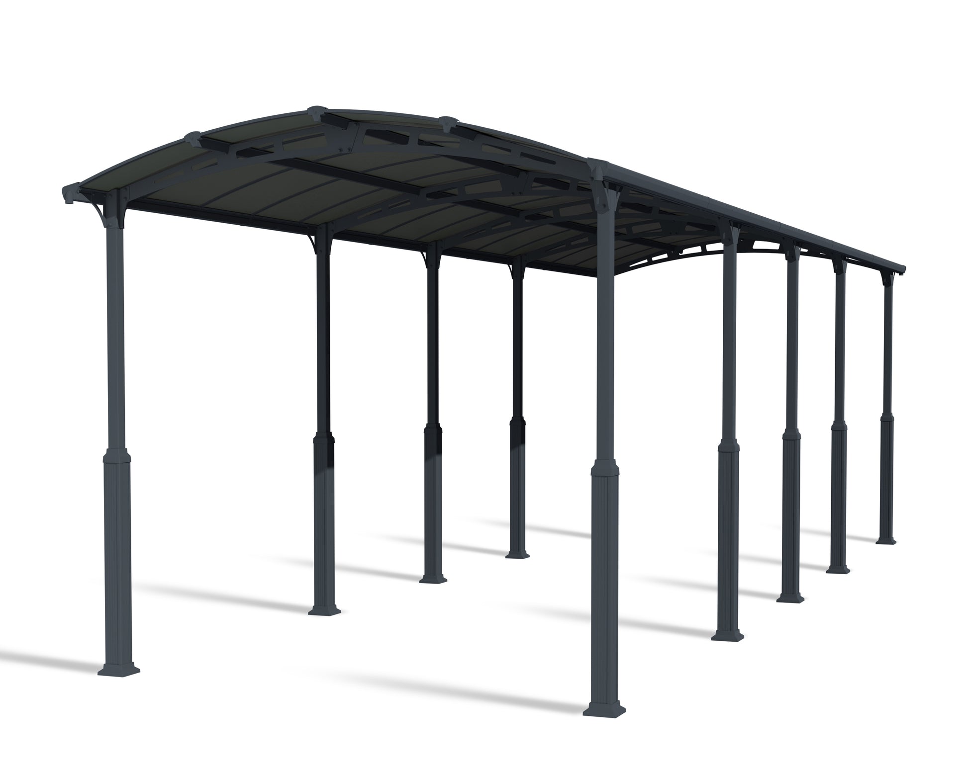 Alpine Carport 3.6m x 10.6m - Grey Frame With Grey Roof
