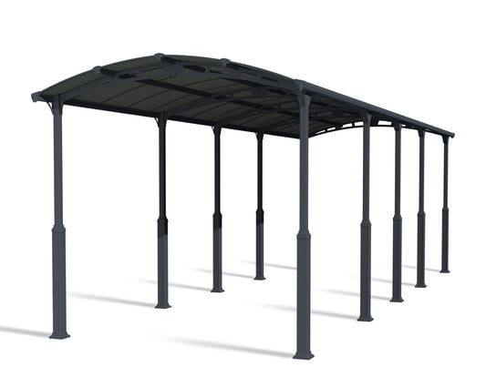 Alpine Carport 3.6m x 10.6m - Grey Frame With Grey Roof