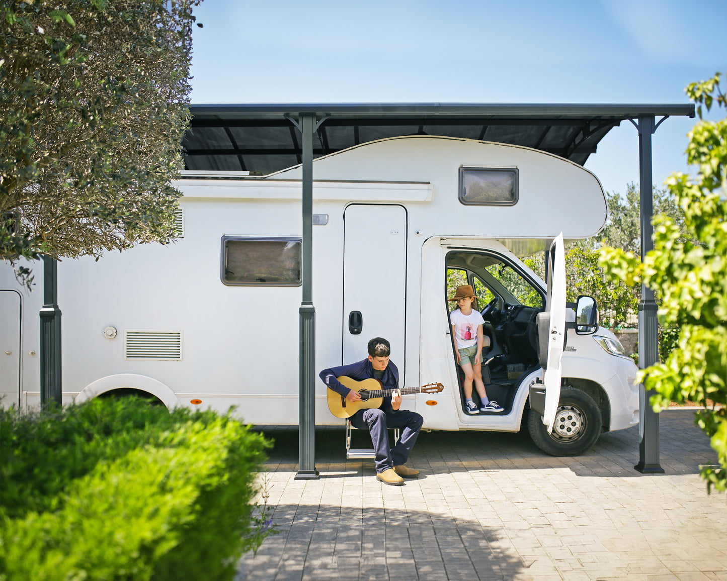 Alpine Carport 3.6m x 4.4m - Grey Frame With Grey Roof